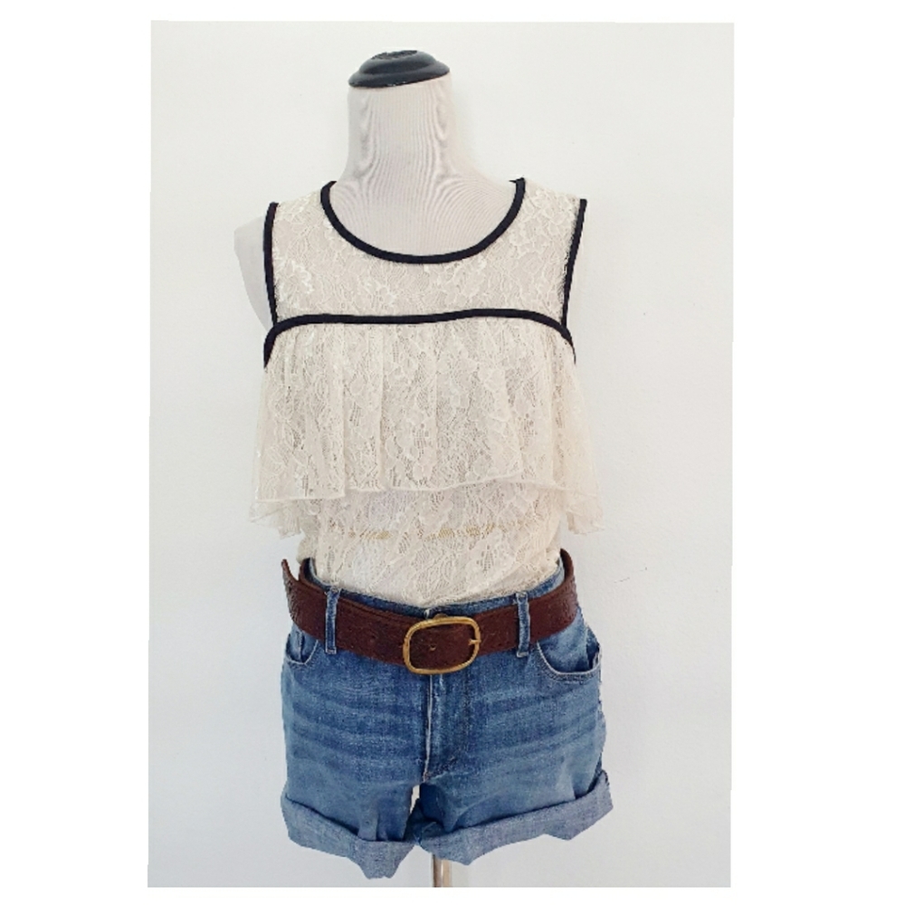 Eddie & Maddie Ivory Lace Ruffle Tank Top | NWOT - Picture 13 of 16